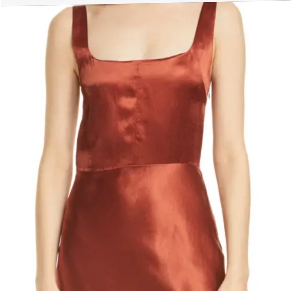 Vince crinkled satin slip dress